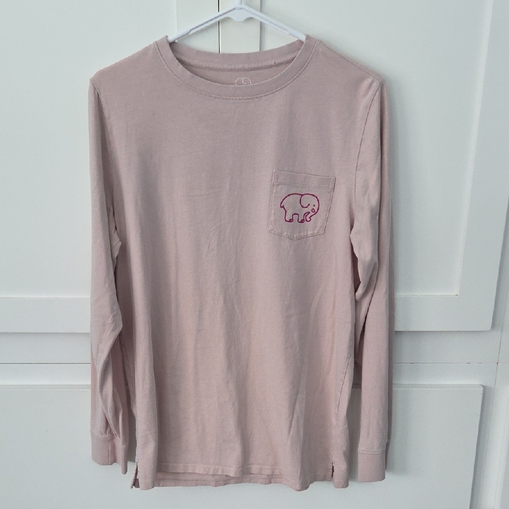 Ivory Ella Blush Long Sleeve Tee with Elephant Pocket
